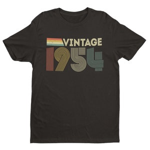 Vintage 1954 Retro 70e verjaardag T-shirt 2024 zeventigste cadeau-ideeën BY100 Black
