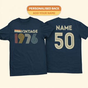 Vintage 1976 50.Geburtstag T-Shirt: Individuell angefertigtes Namensgeschenk