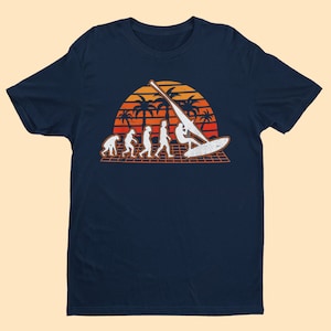 Evolution of Windsurfing T-Shirt: Darwin Style Surfing Tee