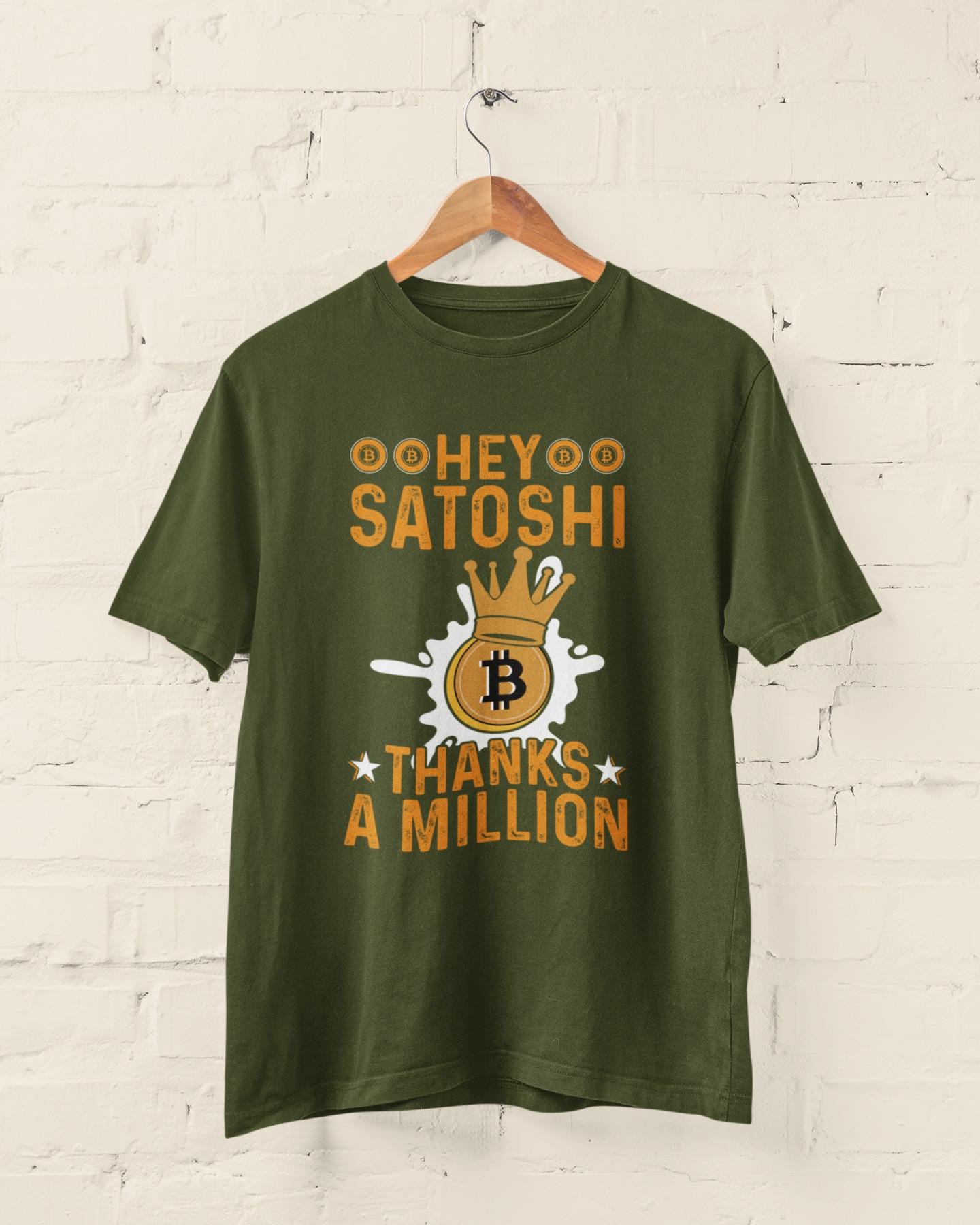 ヘイ・サトシ、ありがとう100万Tシャツ：面白いビットコイン暗号Tシャツ - Etsy 日本