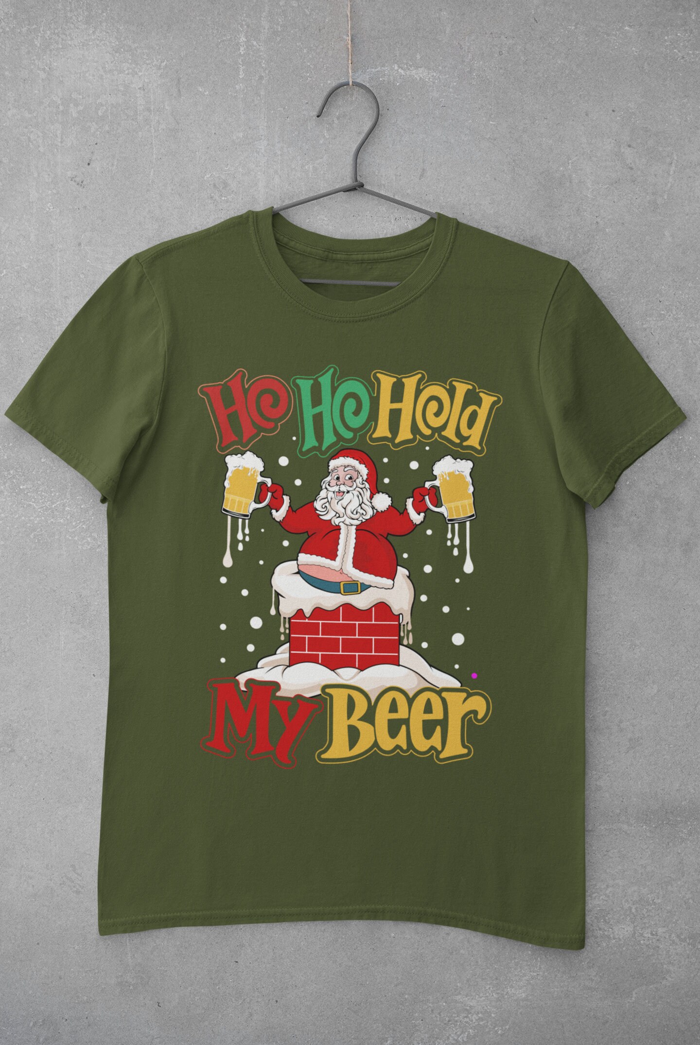 Ho Ho HOL Bier Weihnachten T Shirt Herren Damen Frohe