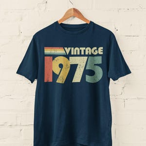 vintage 1975 50e anniversaire t-shirt 2025 rétro cinquantième idée cadeau BY30