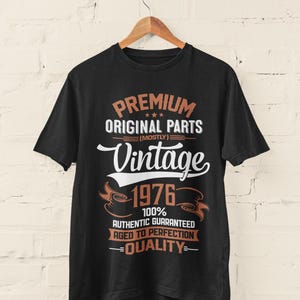 Personalized 50th Birthday T-Shirt: Vintage 1976 Aged To Perfection image 11