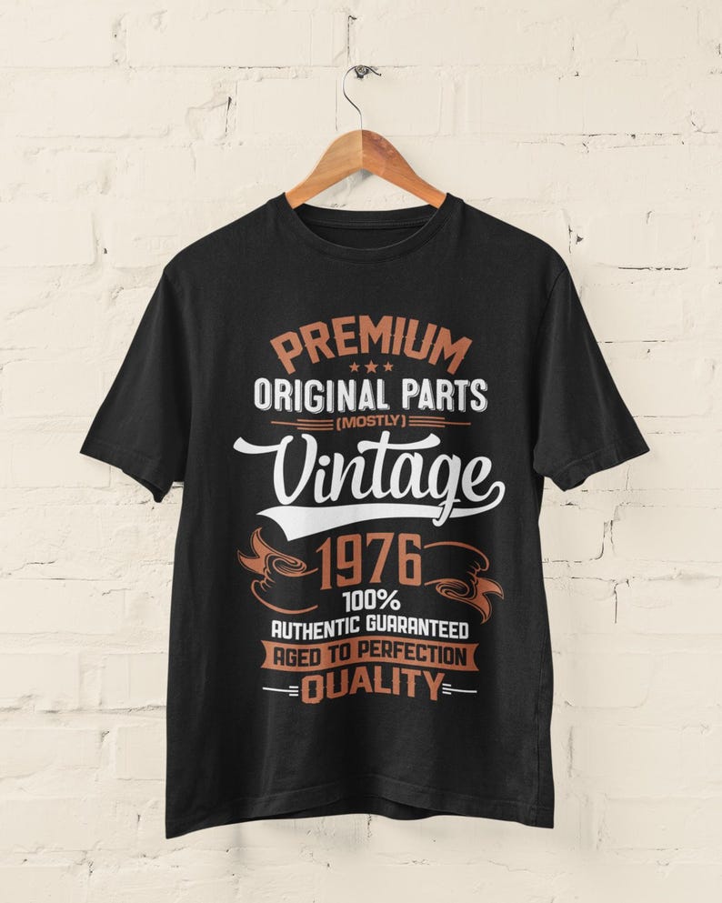 Personalized 50th Birthday T-Shirt: Vintage 1976 Aged To Perfection image 11
