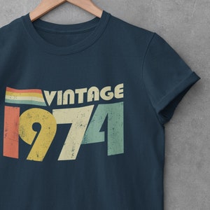 T-shirt 50e anniversaire vintage 1974 2024 Idées cadeaux rétro 50e anniversaire BY30 image 8