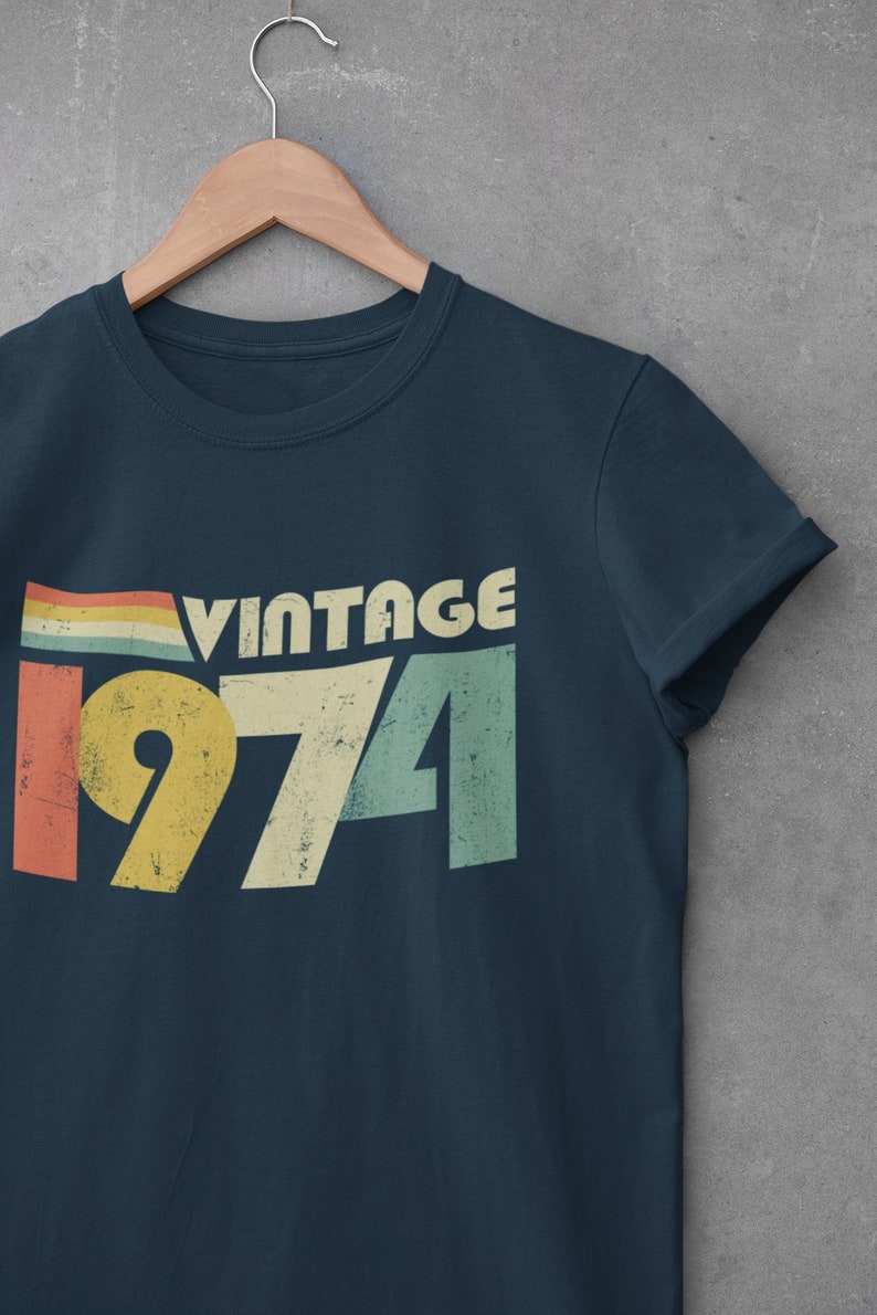 T-shirt 50e anniversaire vintage 1974 2024 Idées cadeaux rétro 50e anniversaire BY30 image 8