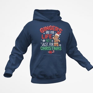 PERSONALISED Funny Christmas Hoodie Gingers Are For Life Not Just For Christmas with snowflakes gingerbread man and candy canes design