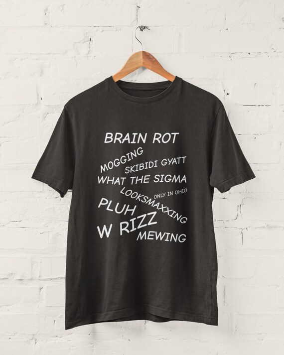 Funny Gen Z Slang T-Shirt: Brain Rot, Rizz, Mewing