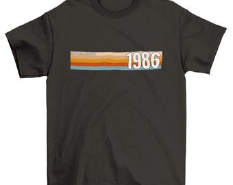 Established 1986 T Shirt, 40th Birthday 2026 Retro Stripe Gift