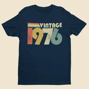 Personalised 50th Birthday T-Shirt: Vintage 1976 Retro Design 2026 50th image 4