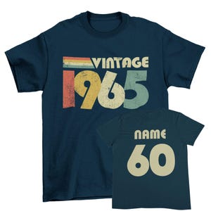 Personalized 60th Birthday T-Shirt: Vintage 1965 Retro Design