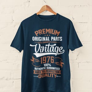 Personalized 50th Birthday T-Shirt: Vintage 1976 Aged To Perfection image 9