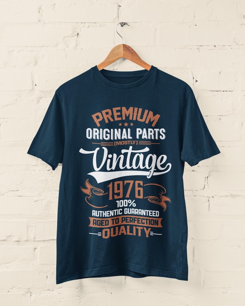 Personalized 50th Birthday T-Shirt: Vintage 1976 Aged To Perfection image 9