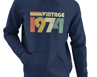 50e verjaardag 2024 cadeau-ideeën Vintage 1974 hoodie hoge kwaliteit retro stijl hooded top