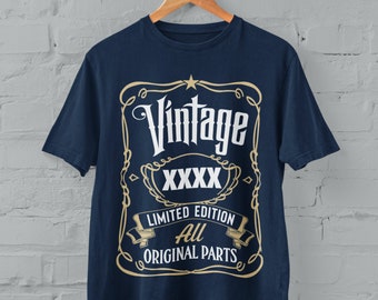 Personalisierte Vintage Jedes Jahr Limitierte Auflage Alle Originalteile Geburtstags-T-Shirt