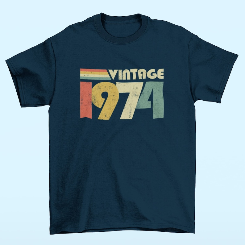 Vintage 1974 50th Birthday T Shirt 2024 retro fiftieth gift ideas BY30 image 6