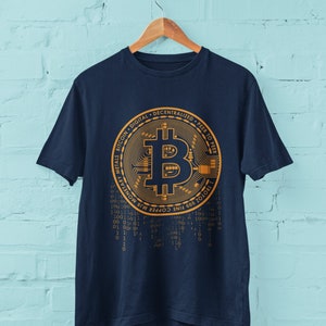Cryptocurrency Bitcoin T Shirt digital decentralized peer to peer dripping bitcoin graphic