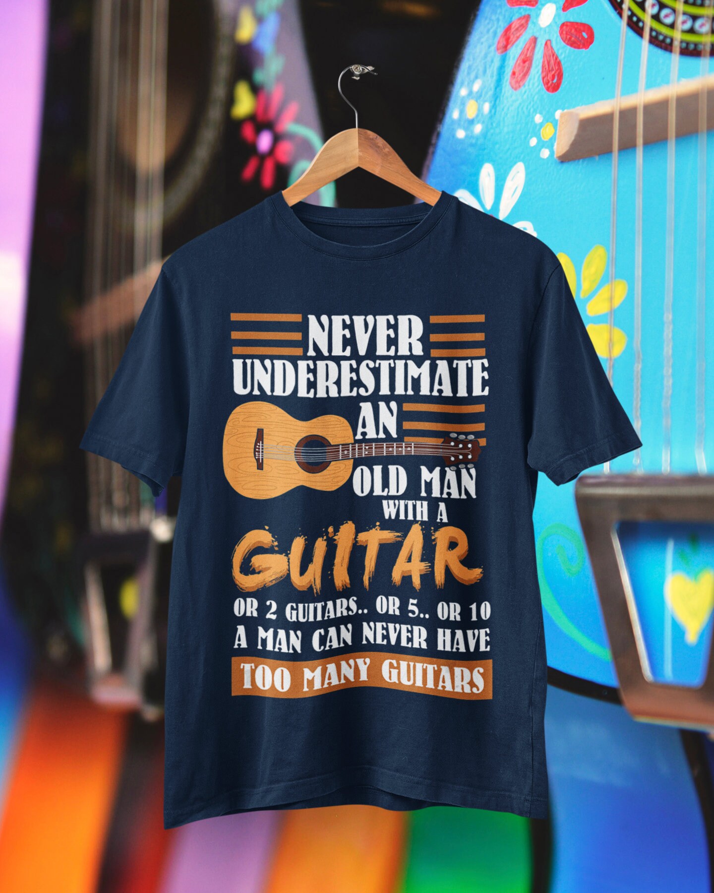 Never Underestimate An Old Man With Many Guitars T-Shirt Never Underestimate An Old Man With Many Guitars T-Shirt