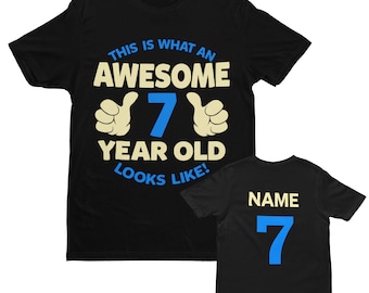 Personlig 7-årsdagspojke-t-shirt: Thumbs Design