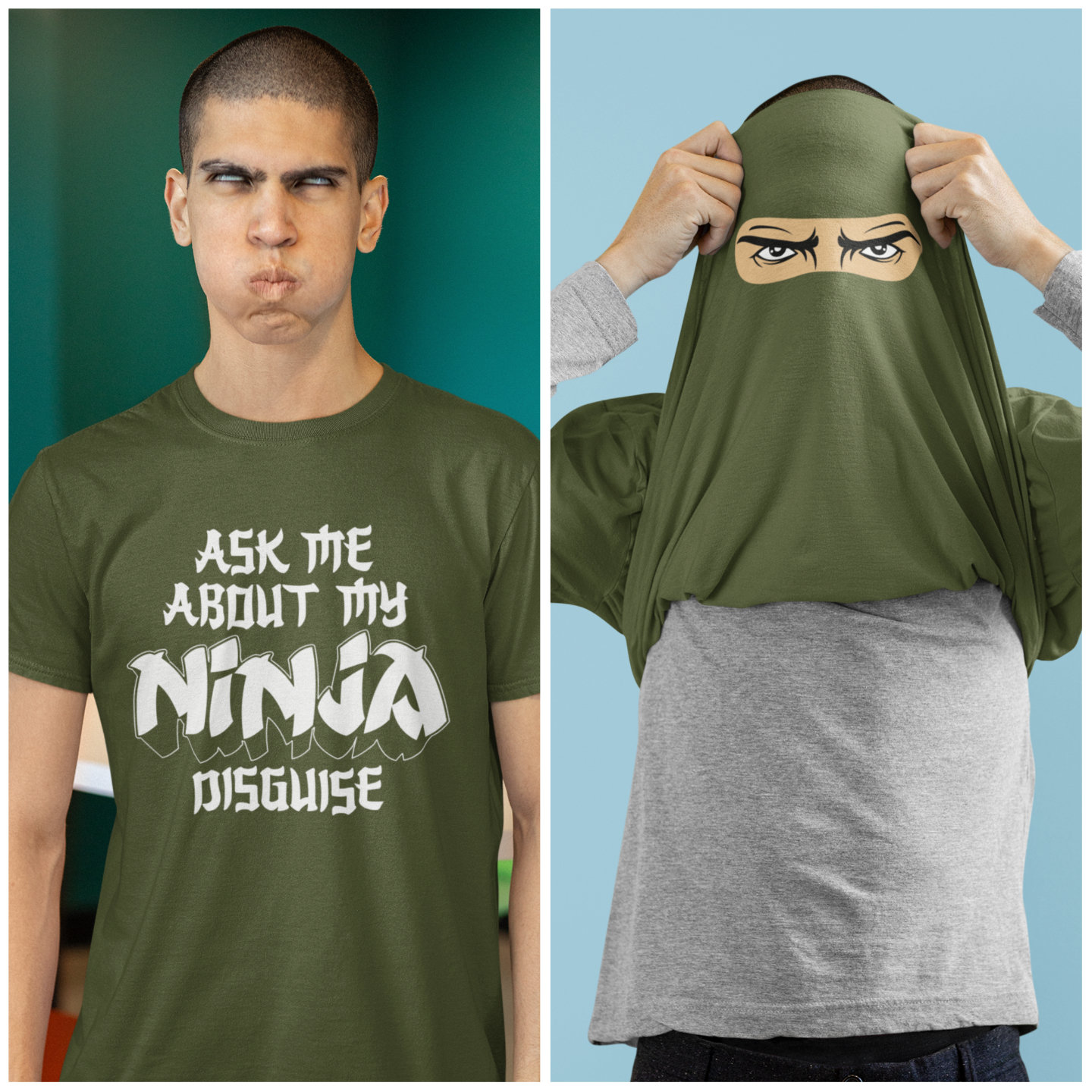 Flip T Shirt Ask Me About My Ninja Disguise Funny Tshirt Joke