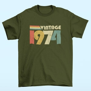 T-shirt 50e anniversaire vintage 1974 2024 Idées cadeaux rétro 50e anniversaire BY30 image 5