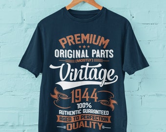 Camiseta de 80 cumpleaños, 2024, piezas originales Premium, Vintage 1944, envejecido a la perfección, ideas de regalos para ochenta años BY71