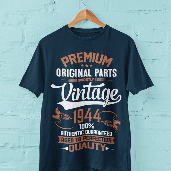 T-shirt 80e anniversaire 2024 pièces d'origine premium vintage 1944 Idées cadeaux pour les 80 ans BY71