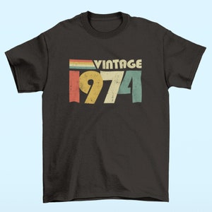 Vintage 1974 50th Birthday T Shirt 2024 retro fiftieth gift ideas BY30 image 4