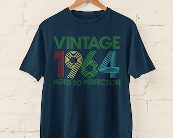 Lustiges 60.Geburtstag T Shirt 2024 Shirt Vintage 1964 gealtert zur Perfektion Größen S - 6XL BY301