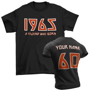 GEPERSONALISEERDE Heavy Metal-stijl 60e verjaardag T-shirt 2025 shirt 1965 A Legend Was Born met aangepaste print op de achterkant hardmetalen rockstijl BY35