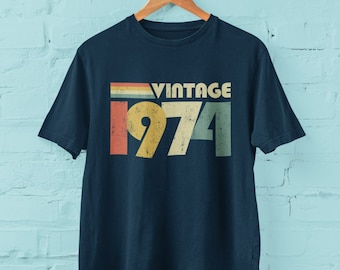 Vintage 1974 50e verjaardag T-shirt 2024 retro vijftigste cadeau-ideeën BY30