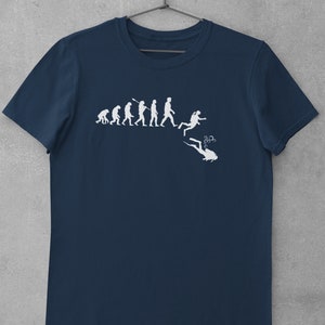 Evolution Of Scuba Diving T Shirt from ape through prehistoric man to scuba diver diving
