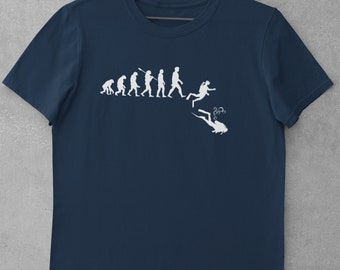 Evolution Of Scuba Diving T Shirt from ape through prehistoric man to scuba diver diving