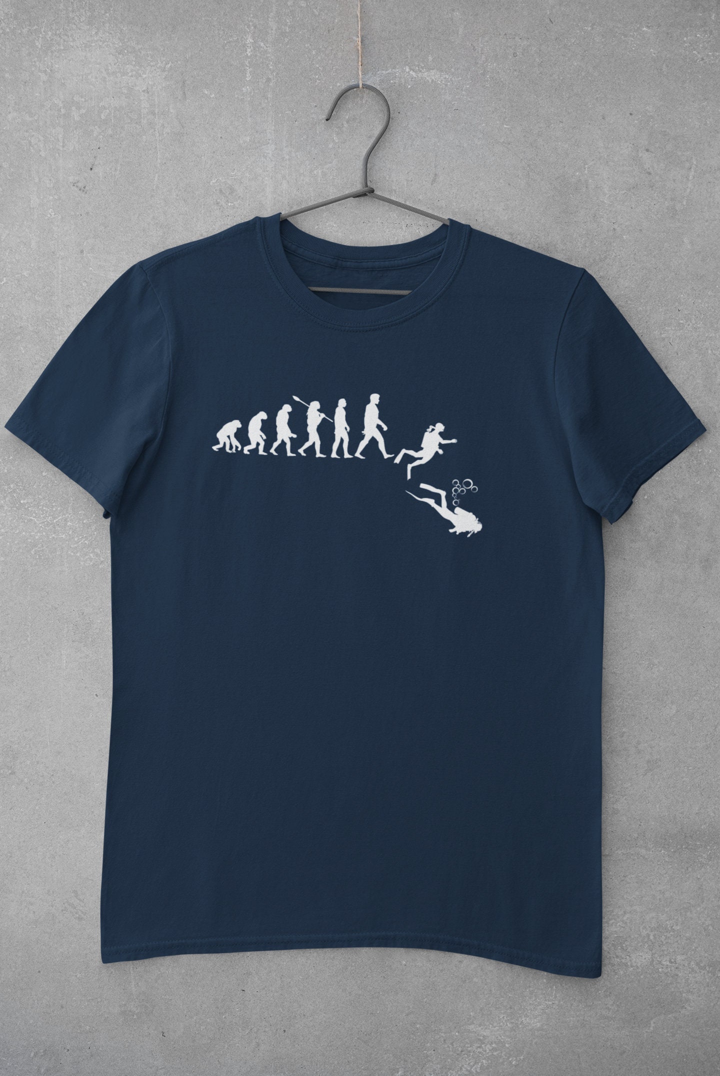 Evolution Of Scuba Diving T Shirt From Ape Through Prehistoric Man To Scuba Diver Diving