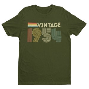 Vintage 1954 Retro 70e verjaardag T-shirt 2024 zeventigste cadeau-ideeën BY100 Military Green