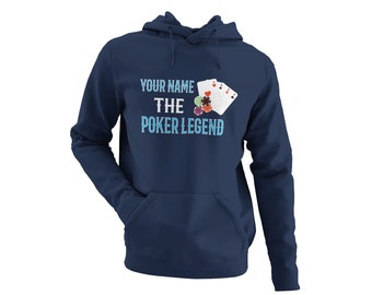Personalized Poker Hoodie: Custom Name Card Player Gift