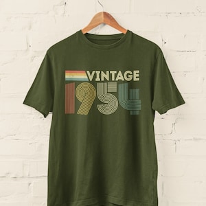 Vintage 1954 Retro 70e verjaardag T-shirt 2024 zeventigste cadeau-ideeën BY100 afbeelding 8
