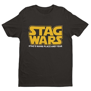 PERSONALISED STAG T-Shirt Stag Wars with Grooms Name Place of Stag Do And Year