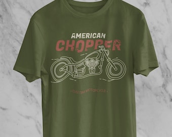 Camiseta estilo retro de motociclista estilo chopper americano