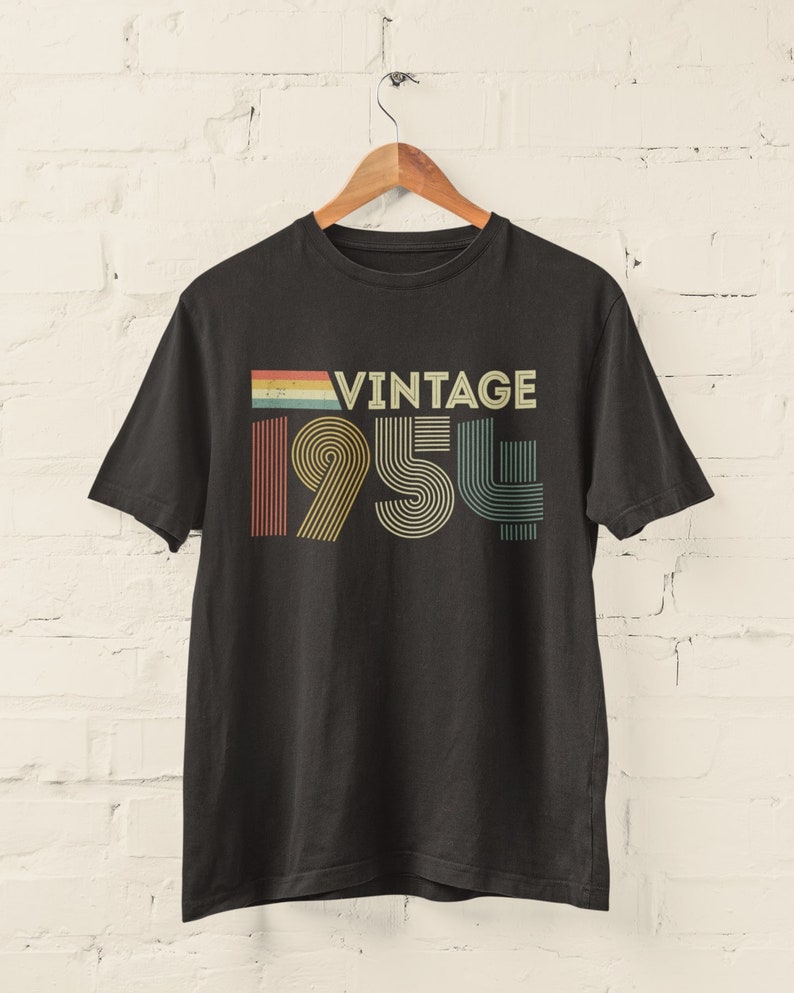 Vintage 1954 Retro 70e verjaardag T-shirt 2024 zeventigste cadeau-ideeën BY100 afbeelding 7