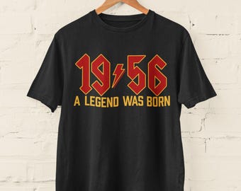 70th Birthday T Shirt For 2026 1956 A Legend Was Born Retro Heavy Metal Font