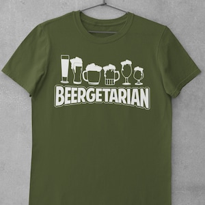 Koszulka z nadrukiem "Beergetarian Funny Beer" jak wegetariańska z wyjątkiem piwa