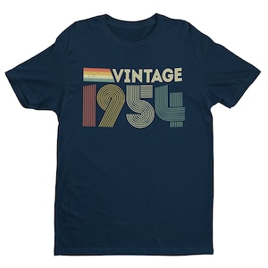 Vintage 1954 Retro 70e verjaardag T-shirt 2024 zeventigste cadeau-ideeën BY100 Midnight Navy Blue