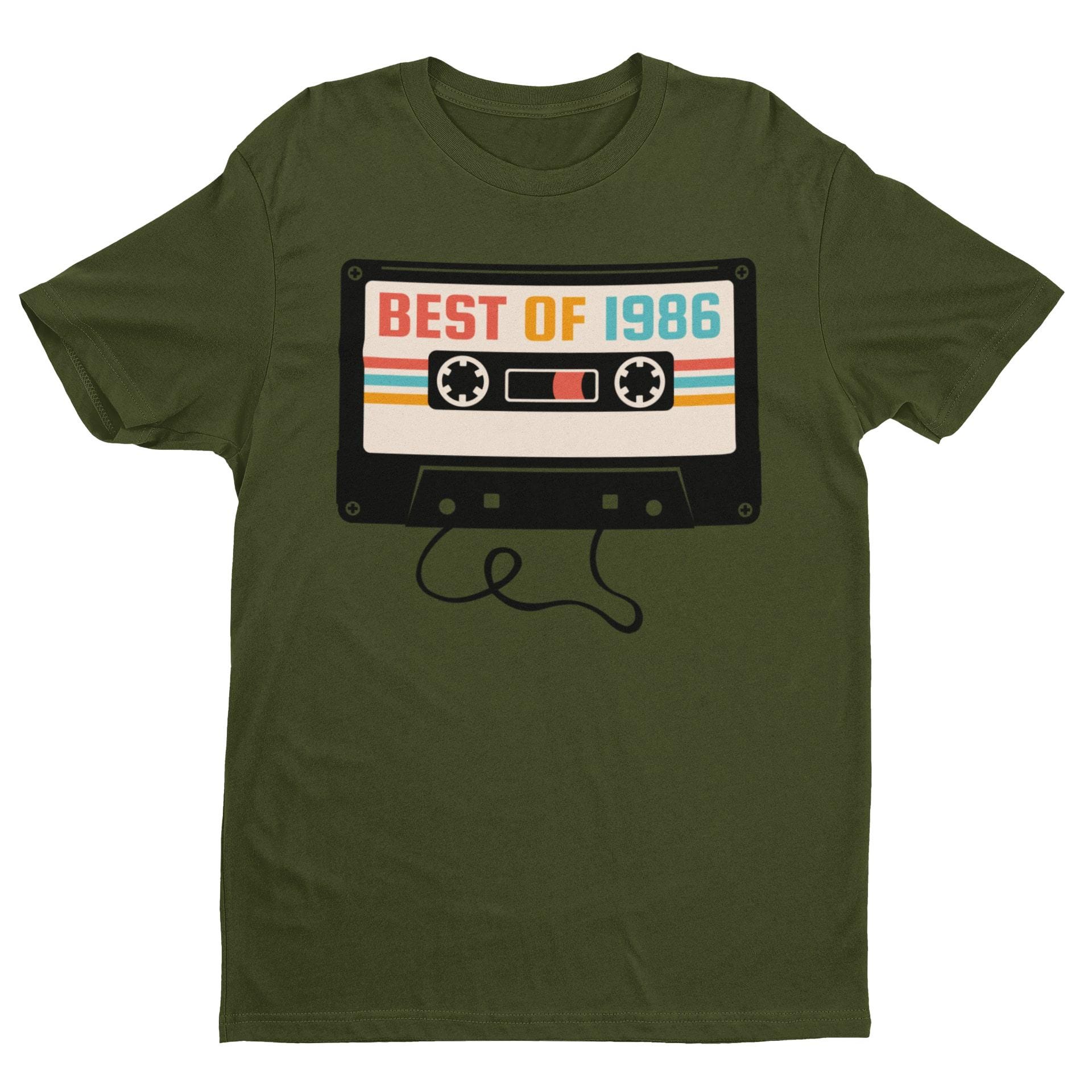 レトロ40周年記念Tシャツ：1986年カセットテープグラフィック40 in