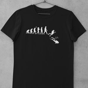 Reality Glitch Evolution Of Scuba Diving T-Shirt - Men's Graphic Tee, 100% Ring-Spun Cotton, Pre-Shrunk