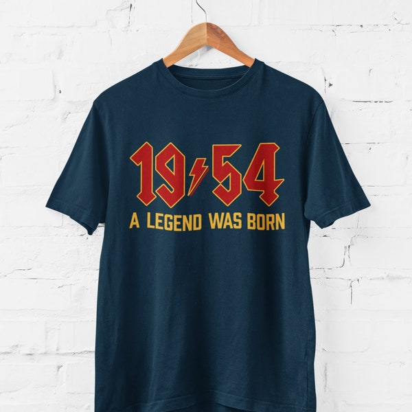 Metal Style 70th Birthday T Shirt 2024 1954 A Legend Was Born heavy metal rock graphic 70th gift ideas BY34