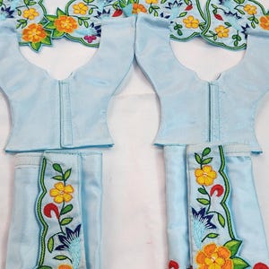 Gaura Nitai Silk Dress – Handmade Devotional Wear with Embroidery, All Sizes, Crafted in Vrindavan , gour nitai outfit