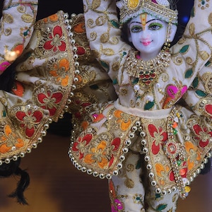 25 cm realistisk unik vacker ansikte Gaur Nitai-staty med kompletta tillbehör från Vrindavan, handgjord reral ansikte Goura Nitai Iskcon