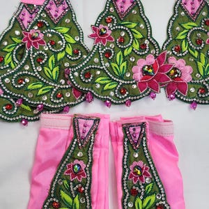 Gaura Nitai Deity besticktes Kleid, handgefertigtes Seidenoutfit von Vrindavan, perfekt für Gourang Hingabe, kundenspezifische Größen für ISKCON Anbetung