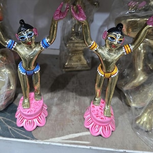 6 Zoll / 15 cm handgemachte schöne Gourang Maharapbhu, Chaitanya Maharapabhu, Gaur Nitai, Goura Nitai Statue, Gour Nitai Murti, Iskcon Gottheiten